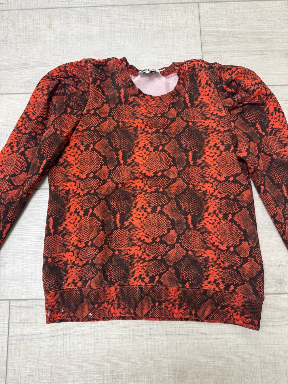 Pam & Gela Orange and Black Snake-Print Sweatshirt